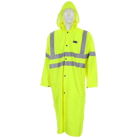 Mcr Safety Garments, .40mm Stretch Pu/Cotton Poly, 49'' Coat X3 518CX3